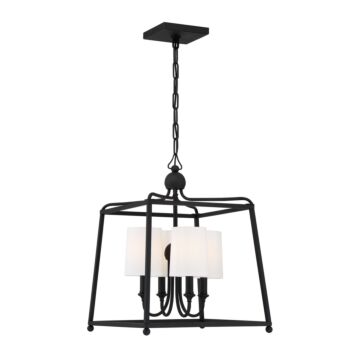 Sylvan Four Light Chandelier in Black Forged by Crystorama