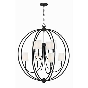 Sylvan Eight Light Chandelier in Black Forged by Crystorama