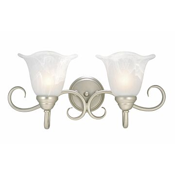 Bella 2-Light Bathroom Vanity Light in Brushed Nickel