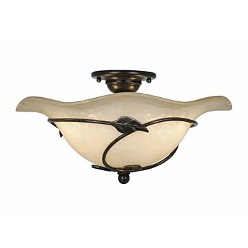 Vine 2-Light Semi-Flush Mount in Oil Shale