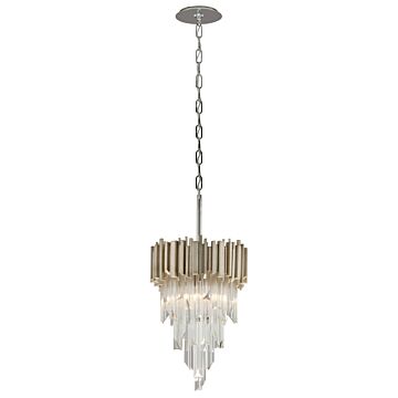 Corbett Mystique 3 Light Pendant Light in Modern Silver Leaf