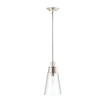 Z-Lite Wentworth 1-Light Pendant Light In Polished Nickel