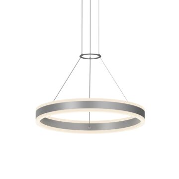 Double Corona LED Pendant in Bright Satin Aluminum by Sonneman