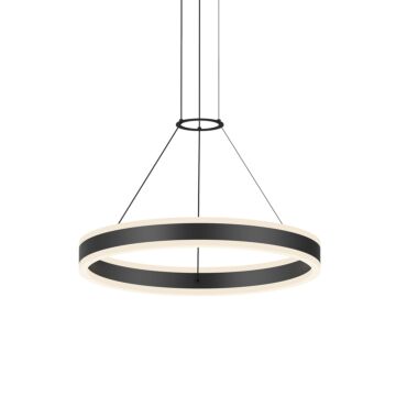Double Corona LED Pendant in Satin Black by Sonneman
