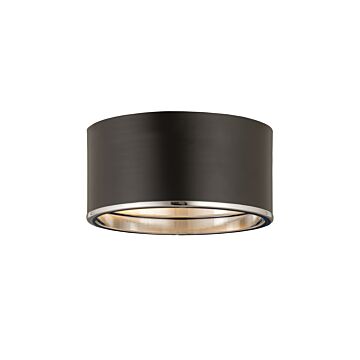 Z-Lite Arlo 2-Light Flush Mount Ceiling Light In Matte Black With Chrome