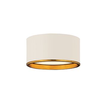 Z-Lite Arlo 2-Light Flush Mount Ceiling Light In Matte White With Rubbed Brass