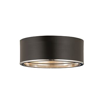 Z-Lite Arlo 3-Light Flush Mount Ceiling Light In Matte Black With Chrome