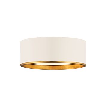 Z-Lite Arlo 3-Light Flush Mount Ceiling Light In Matte White With Rubbed Brass