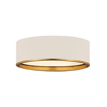 Z-Lite Arlo 4-Light Flush Mount Ceiling Light In Matte White With Rubbed Brass