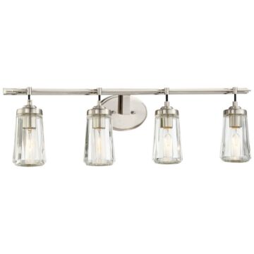 Poleis Four Light Bath in Brushed Nickel by MinkaLavery