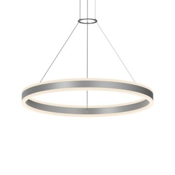 Double Corona LED Pendant in Bright Satin Aluminum by Sonneman