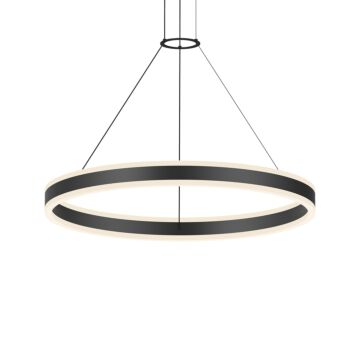 Double Corona LED Pendant in Satin Black by Sonneman
