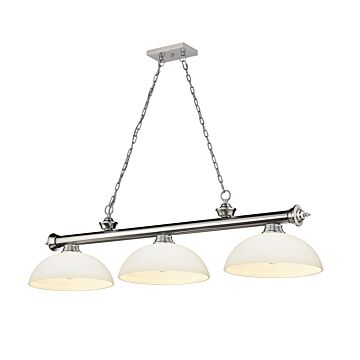 Z-Lite Cordon 3-Light Linear Pendant Light In Brushed Nickel