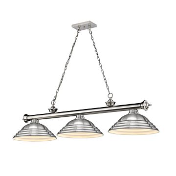 Z-Lite Cordon 3-Light Linear Pendant Light In Brushed Nickel