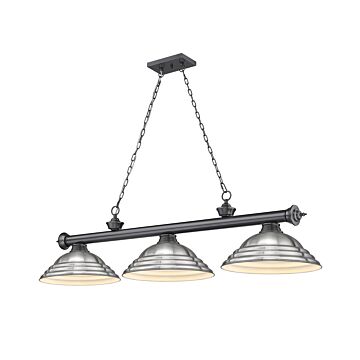 Z-Lite Cordon 3-Light Linear Pendant Light In Bronze Plate