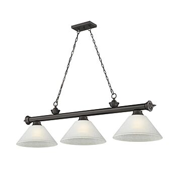 Z-Lite Cordon 3-Light Linear Pendant Light In Bronze