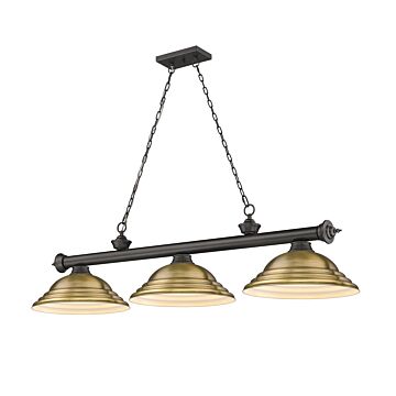 Z-Lite Cordon 3-Light Linear Pendant Light In Bronze