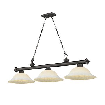 Z-Lite Cordon 3-Light Linear Pendant Light In Bronze