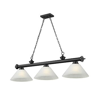 Z-Lite Cordon 3-Light Linear Pendant Light In Matte Black