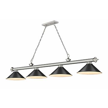 Z-Lite Cordon 4-Light Linear Pendant Light In Brushed Nickel