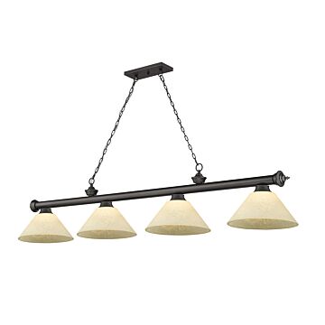 Z-Lite Cordon 4-Light Linear Pendant Light In Bronze