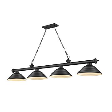 Z Lite Cordon 4 Light Linear Pendant Light In Matte Black