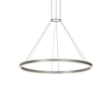 Double Corona LED Pendant in Bright Satin Aluminum by Sonneman