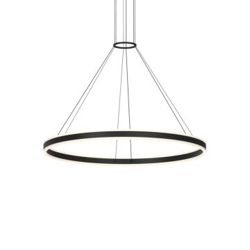 Double Corona LED Pendant in Satin Black by Sonneman