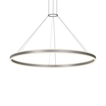 Double Corona LED Pendant in Bright Satin Aluminum by Sonneman