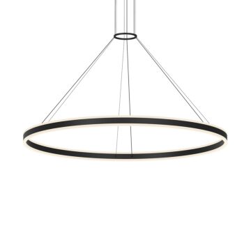 Double Corona LED Pendant in Satin Black by Sonneman
