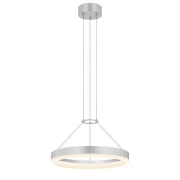 Corona LED Pendant in Bright Satin Aluminum by Sonneman
