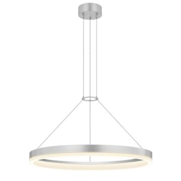 Corona LED Pendant in Bright Satin Aluminum by Sonneman