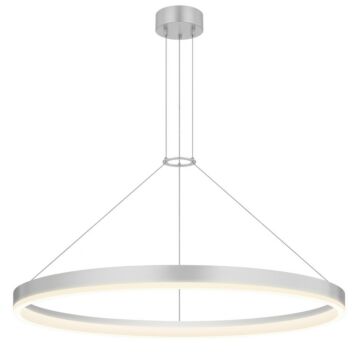 Corona LED Pendant in Bright Satin Aluminum by Sonneman