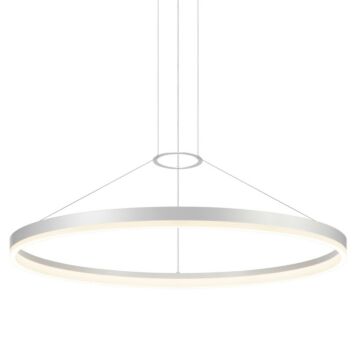 Corona LED Pendant in Bright Satin Aluminum by Sonneman