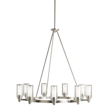 Circolo Nine Light Chandelier in Brushed Nickel by Kichler