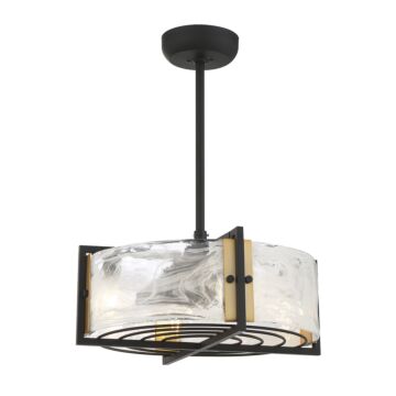 Hayward Four Light Fan D'lier in Matte Blackith Warm Brass Accents by Savoy House