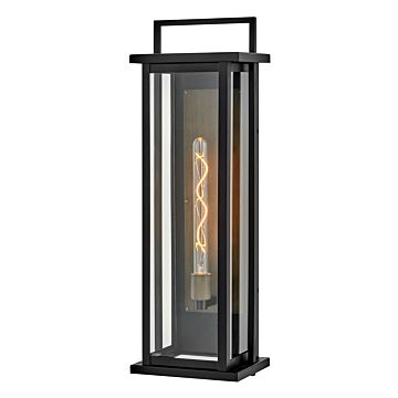 Langston 1-Light Tall Wall Mount Lantern in Black