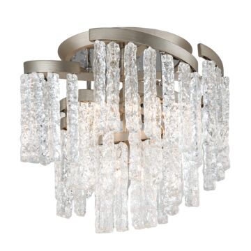 Mont Blanc Five Light Semi Flush Mount in Warm Silver Leaf by Corbett Lighting