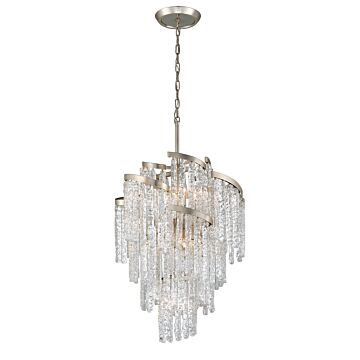  Mont Blanc Traditional Chandelier in Modern Silver Leaf