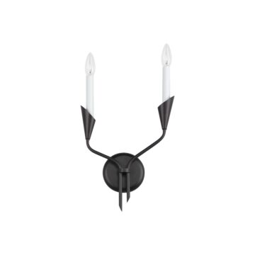 Calyx Two Light Wall Sconce in Black by Maxim