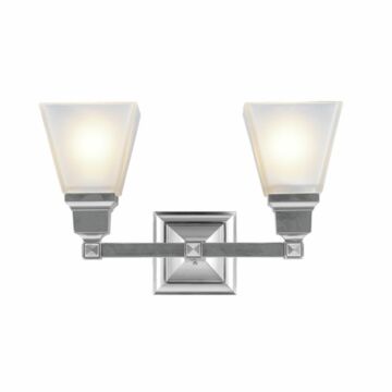 Mission 2-Light Bathroom Vanity Light in Brushed Nickel