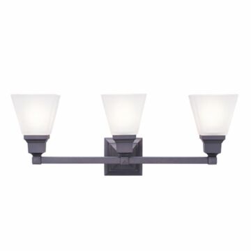 Mission 3-Light Bathroom Vanity Light in Bronze