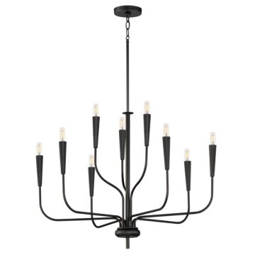 Vela Nine Light Chandelier in Black by Maxim