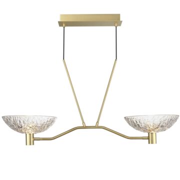 Metropolis LED Linear Pendant in Satin Brass by Maxim