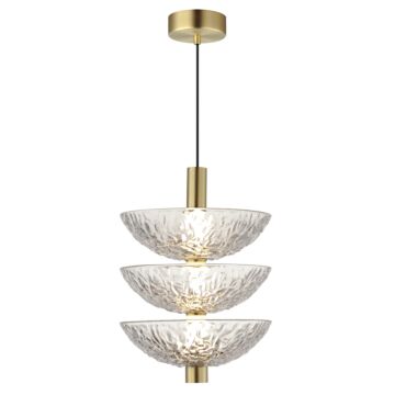 Metropolis LED Pendant in Satin Brass by Maxim