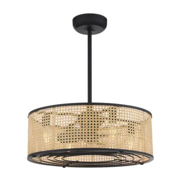 Astoria Four Light Fan D'lier in Matte Black by Savoy House
