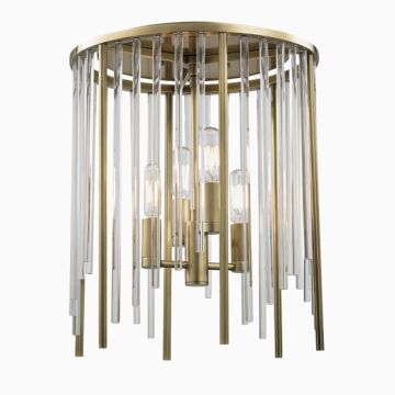 Lewis Four Light Flush Mount in Aged Brass by Hudson Valley