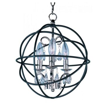 Orbit Three Light Pendant in Anthracite   Polished Nickel by Maxim