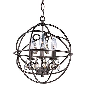 Orbit Three Light Pendant in Oil Rubbed Bronze by Maxim