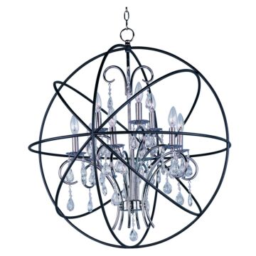 Orbit Nine Light Pendant in Anthracite   Polished Nickel by Maxim